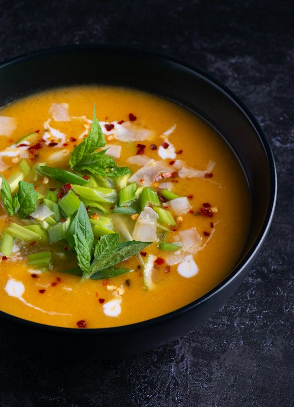 Prato de sopa quente